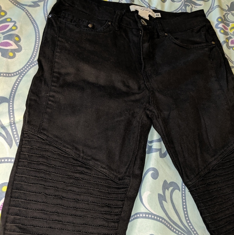 Black motorcycle pants